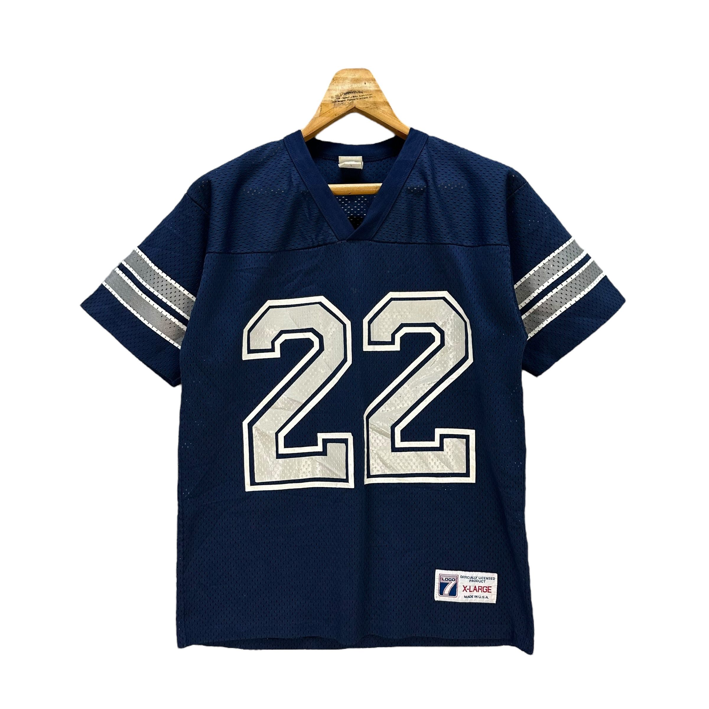 image of Logo 7 x Made In USA 90's Emmitt Smith 22 Dallas Cowboys Football Jersey 9153-63 in Blue, Women's (