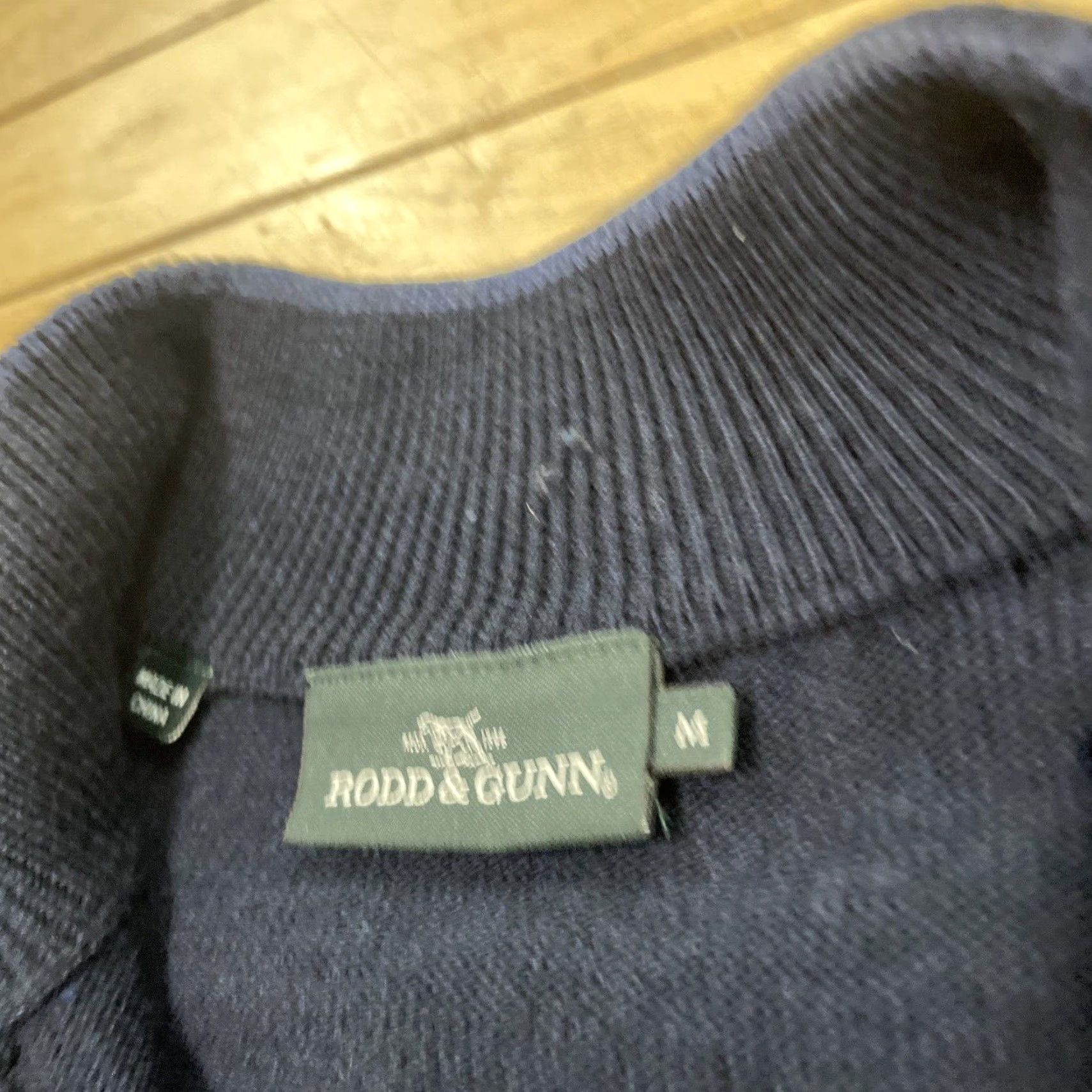 Rodd & Gunn ROD & GUNN Mens M Wool Quarter Zip Sweater Blue Pullover 1/4 Zip Preppy Casual Formal Workwear Gap Hole M Size US M / EU 48-50 / 2 - 5 Thumbnail