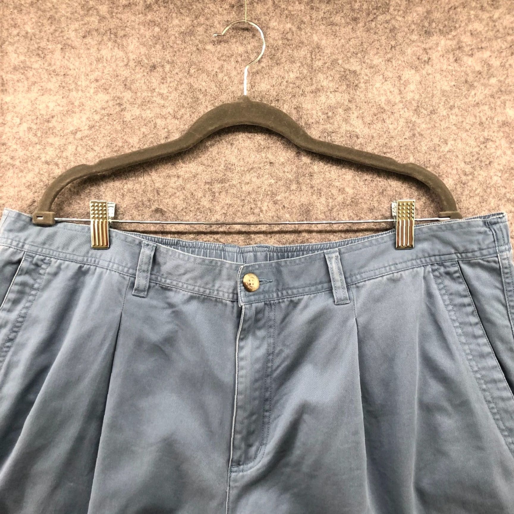 Vintage Columbia Mens XL Shorts Casual Chino 8" Relaxed Fit Blue Cotton Spring Summer Outdoor Size US 36 / EU 52 - 3 Thumbnail