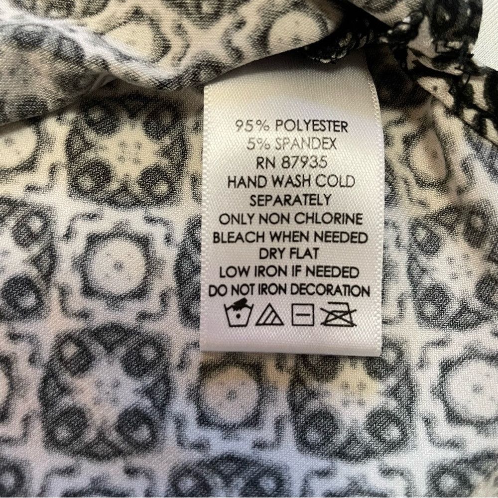 Other Susan Graver Black White Embellished Short Sleeve Top Size Size L / US 10 / IT 46 - 7 Thumbnail