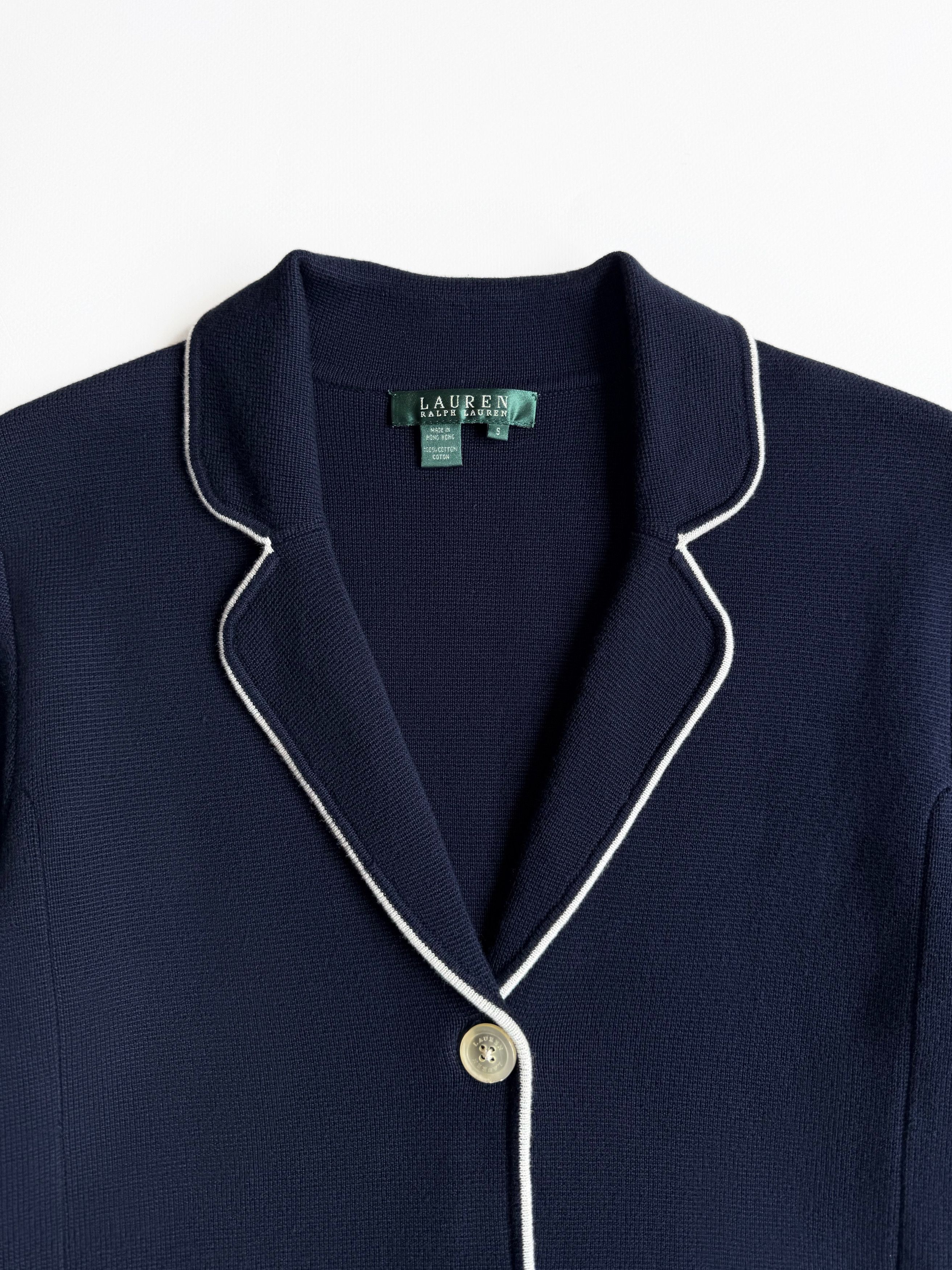 Polo Ralph Lauren Vintage Women's Polo Ralph Lauren Cotton Sweater-Knit Blazer Size S / US 4 / IT 40 - 3 Thumbnail