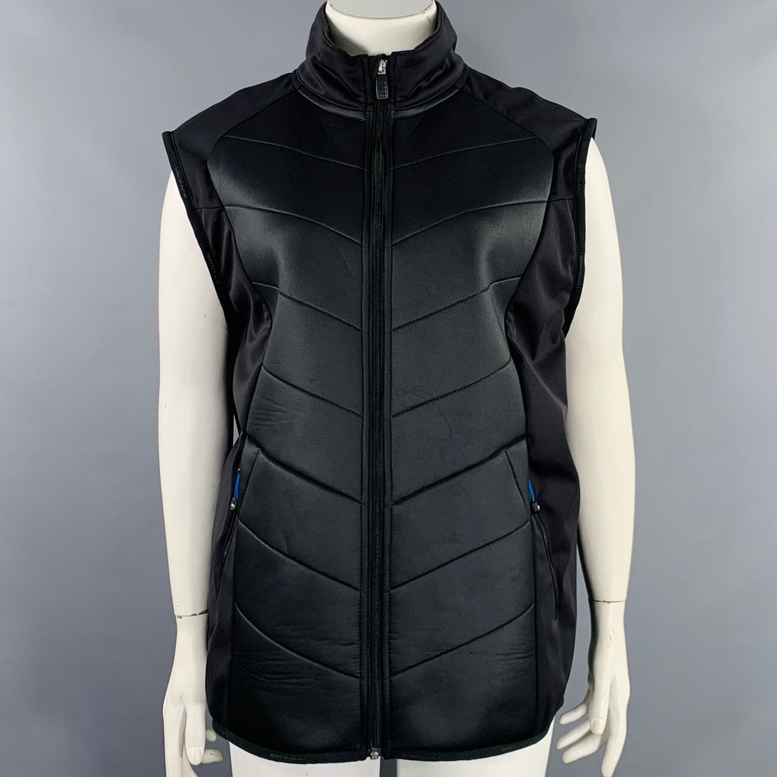 BMW BMW 3XL Black Polyester Blend Quilted Zip Pockets Jacket Size 3XL / US 20-22 - 2 Thumbnail