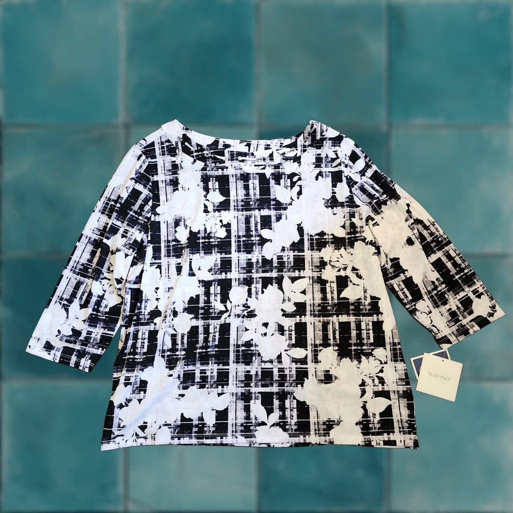 Ellen Tracy Ellen Tracy Blouse Womens XL Women Abstract Floral NWT Size Size XL / US 12-14 / IT 48-50 - 1 Thumbnail
