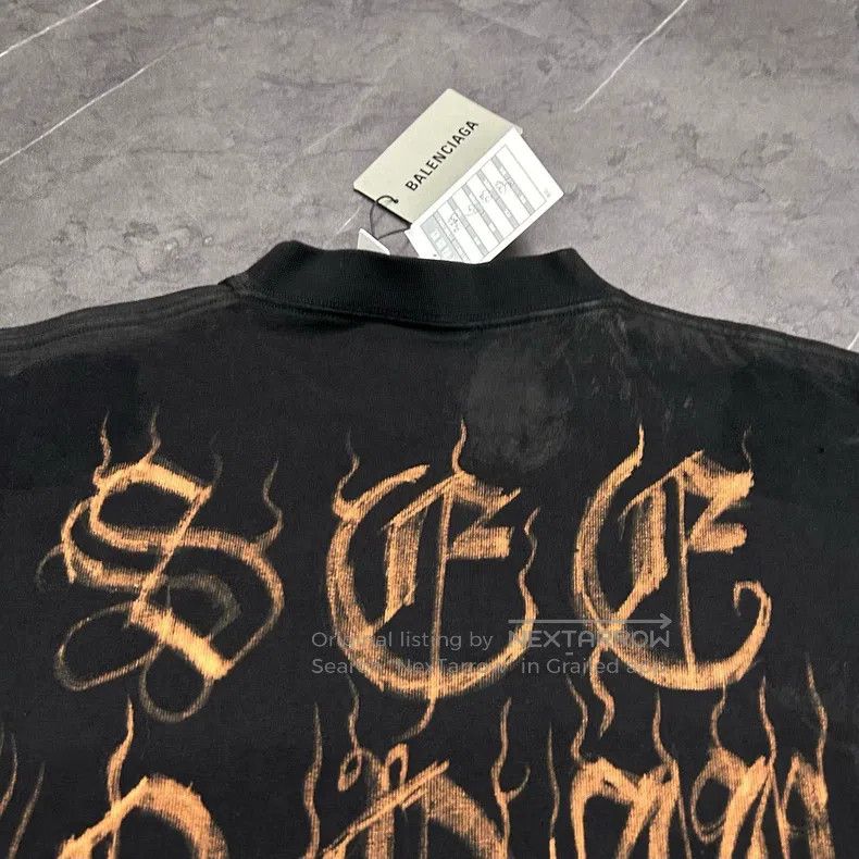 Balenciaga Balenciaga Flame Sanskrit mud dyeing to make old long slee Size US L / EU 52-54 / 3 - 6 Thumbnail