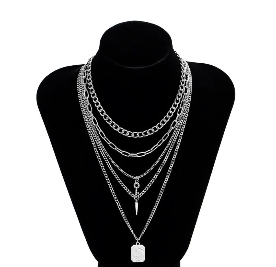 Jewelry Multi layer necklace set pendant spike key Size ONE SIZE - 5 Thumbnail
