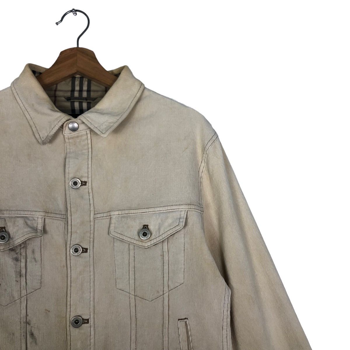 Burberry 🔥Vtg Cropped Biker Jacket Corduroy Burberry Nova Check Size US M / EU 48-50 / 2 - 6 Thumbnail