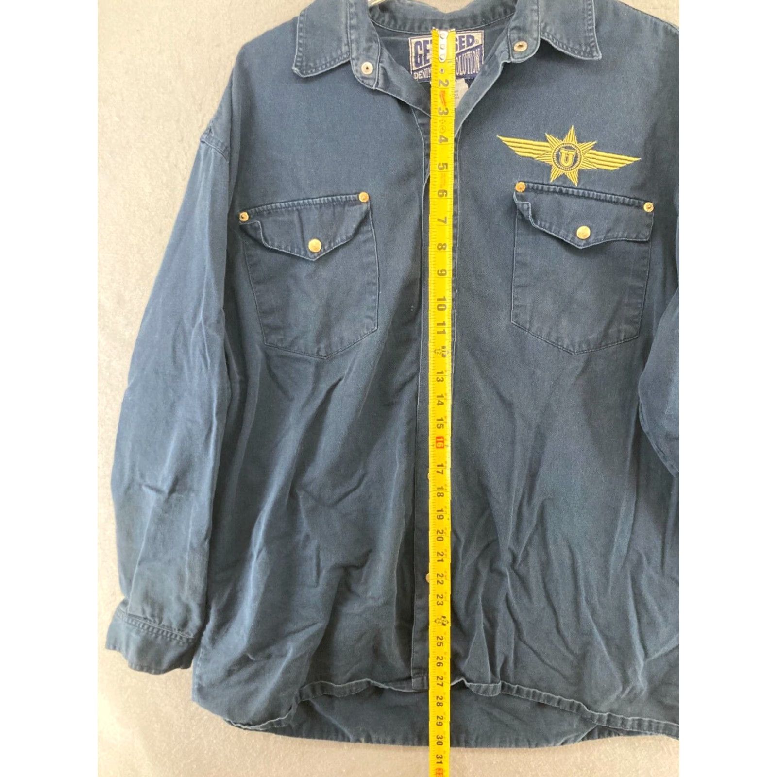 Denime VINTAGE Get Used Denim Shirt Medium Blue Long Sleeve Snap 90s Mens Size US M / EU 48-50 / 2 - 5 Thumbnail