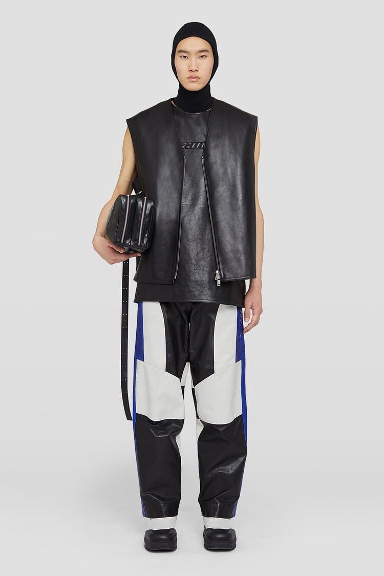 Jil Sander o1w1db10825 Leather Vest in Black Size US L / EU 52-54 / 3 - 2 Thumbnail