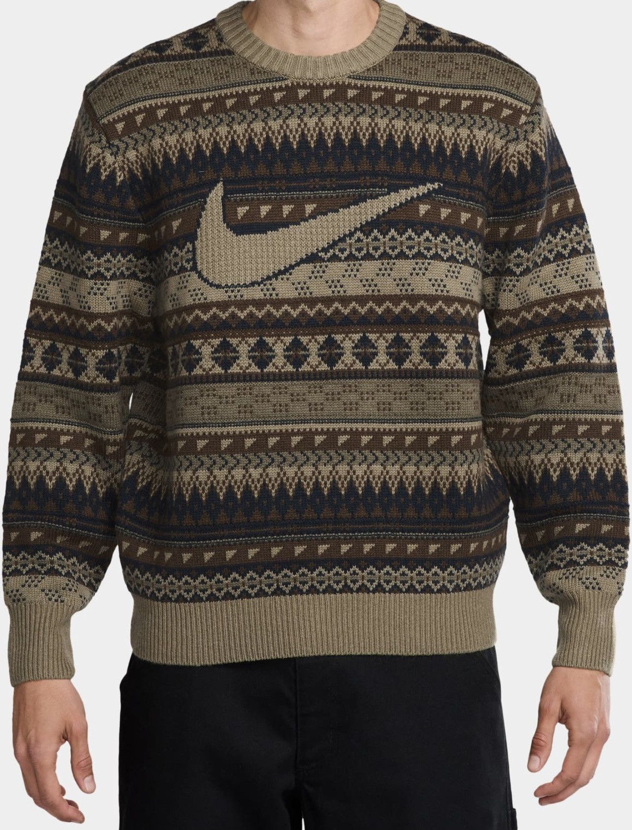 Nike Nike Life Men's Fair Isle Swoosh Sweater Size US S / EU 44-46 / 1 - 1 Thumbnail