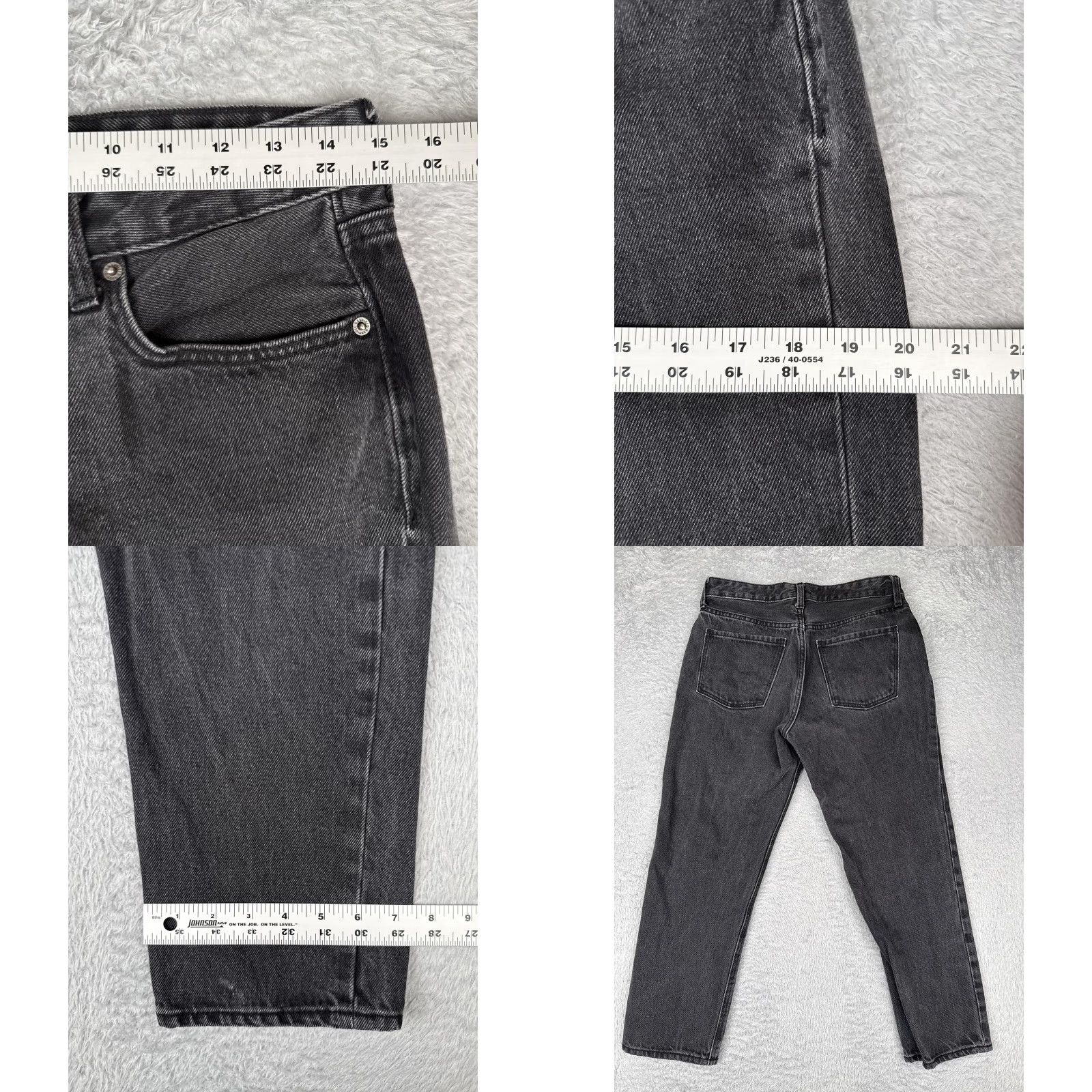 Old Navy VINTAGE Old Navy Jeans Womens 4 Black Charcoal Straight Leg Zip Fly Denim Five Pocket Size 27" / US 4 / IT 40 - 9 Thumbnail