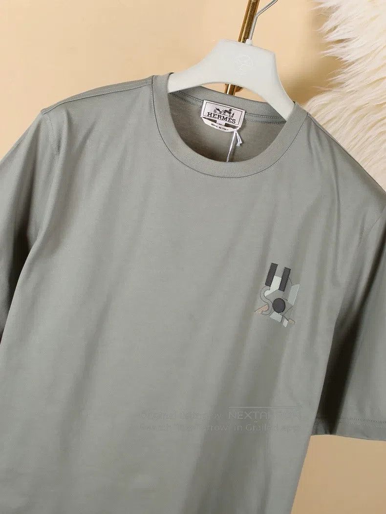 Hermes Hermes Men's Cotton Short Sleeve with Chest Leather Decora Size US M / EU 48-50 / 2 - 3 Thumbnail