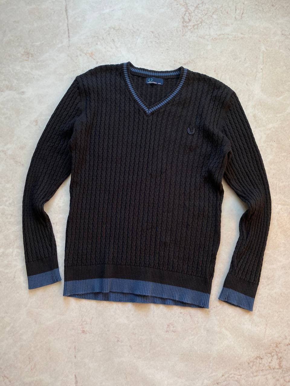 Fred Perry × Vintage Vintage Fred Perry V-Neck Knit Sweater Casual Size US M / EU 48-50 / 2 - 1 Thumbnail