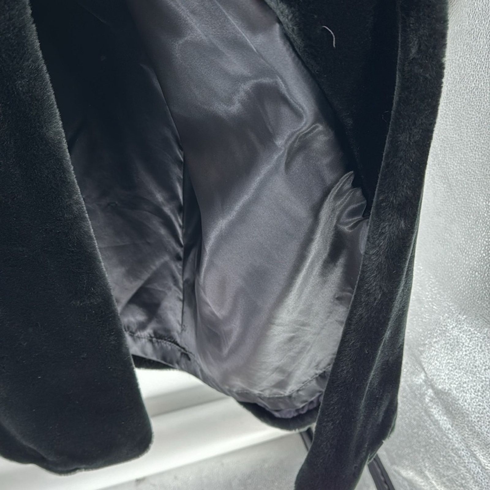 Vintage Vintage faux fur black long line coat 80s 70s heavy lined Size L / US 10 / IT 46 - 9 Thumbnail