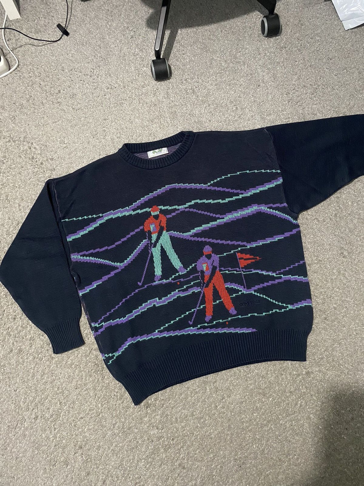 Adidas × Vintage Adidas Golf L Vintage Jumper Sweater 80s All over Print y2k Size US L / EU 52-54 / 3 - 13 Thumbnail