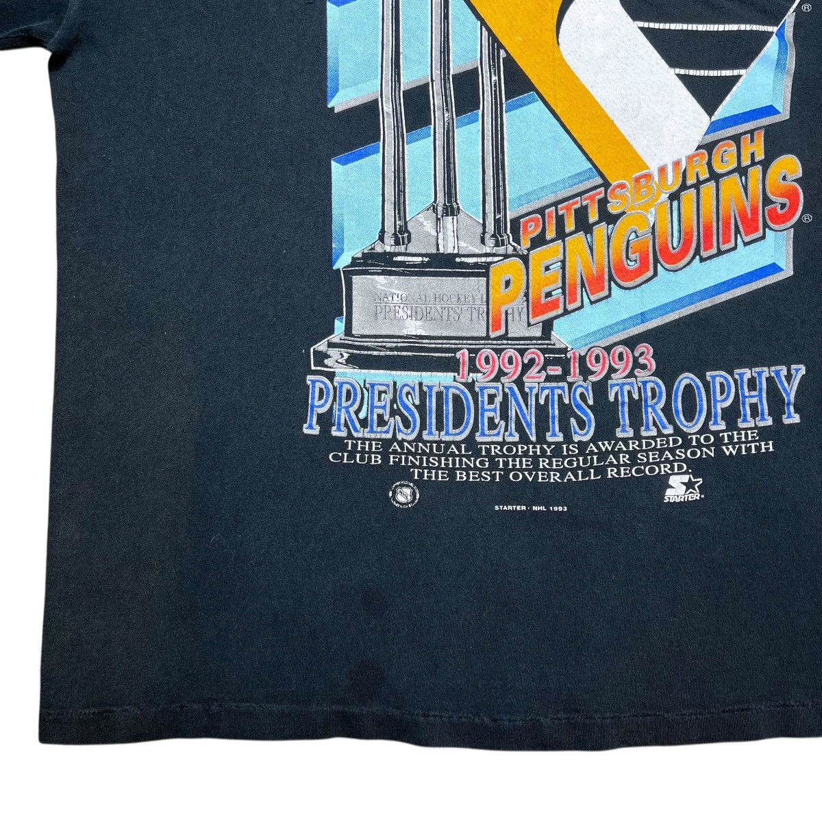 NHL × Starter × Vintage 1993 NHL Pittsburgh Penguins Presidents Trophy Starter Tee Size US XL / EU 56 / 4 - 7 Thumbnail