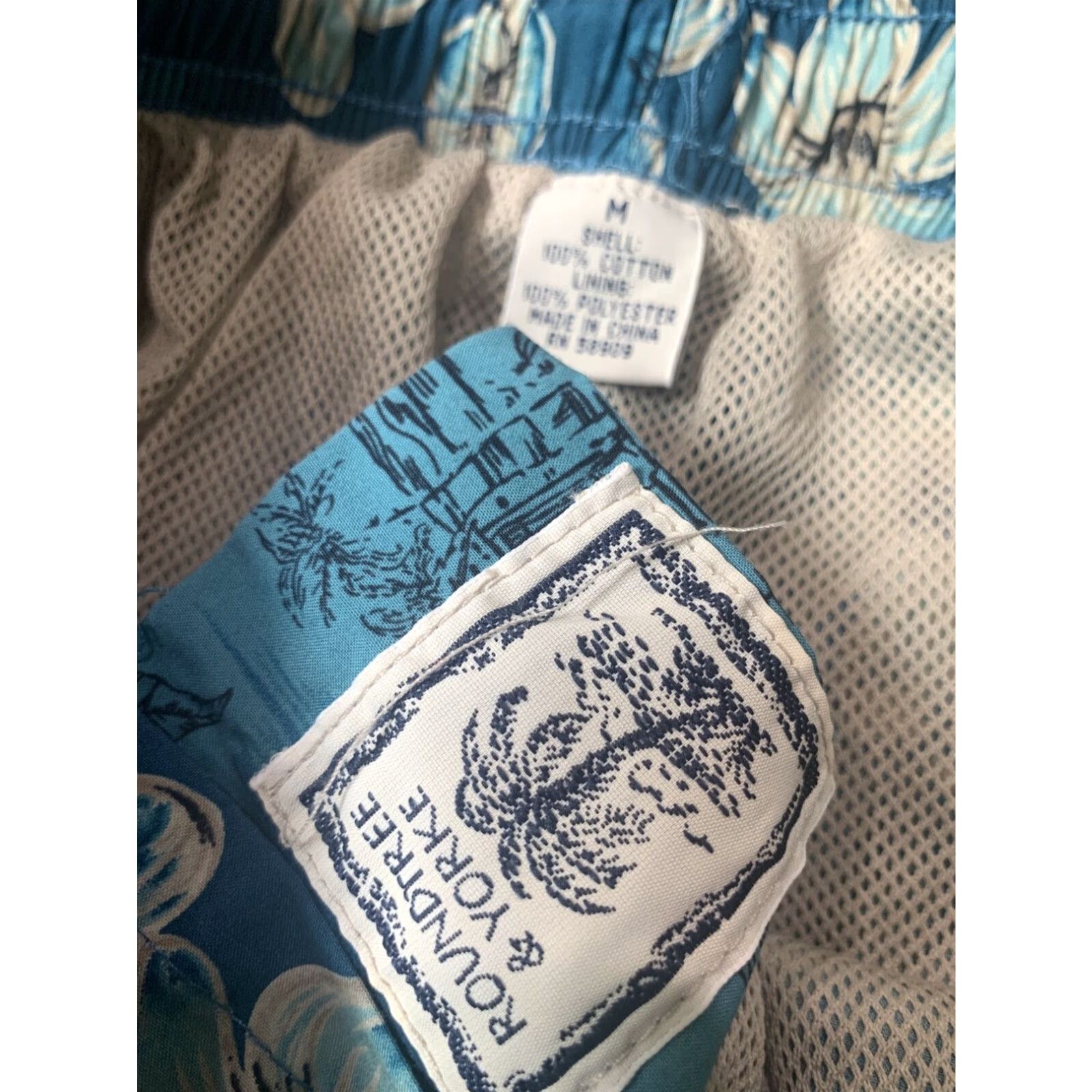 Roundtree & Yorke Roundtree & Yorke Mens Blue Hawaiian Floral Shorts Medium Size US 31 - 2 Thumbnail