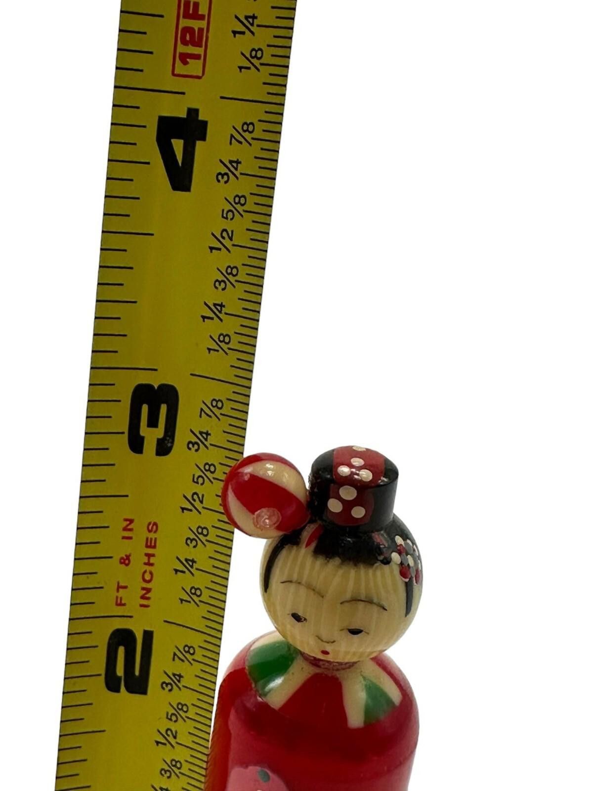 Unknown London Vintage Japanese Woman Figure Celluloid Paintbrush Set 3"x1" Size ONE SIZE - 10 Thumbnail