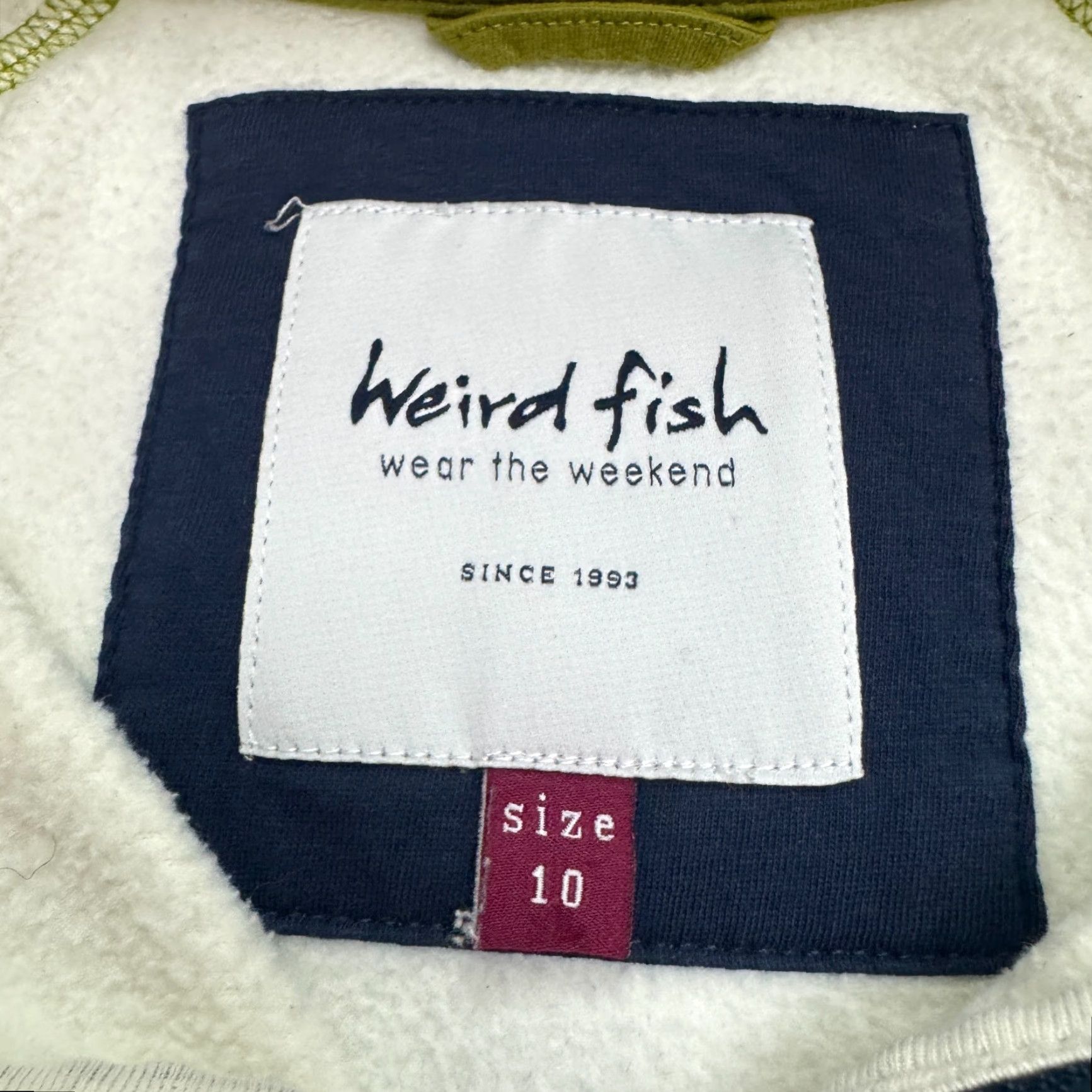 Vintage Weird Fish 1/4 Zip pullover Fleece Jacket Women 10 Cream Contrast Stitch Outdoor Size L / US 10 / IT 46 - 7 Thumbnail