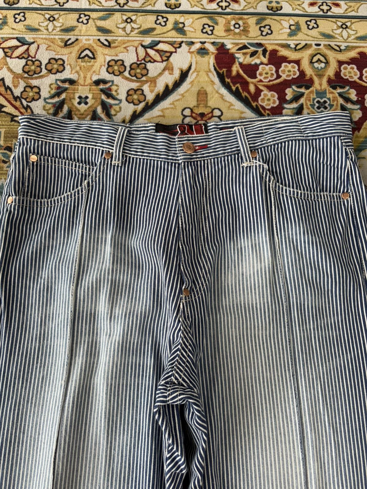 JNCO × Japanese Brand × Southpole Baggy Hickory Jeans Pnb Nation Wide Leg Denim Y2k Jnco Size US 34 / EU 50 - 3 Thumbnail