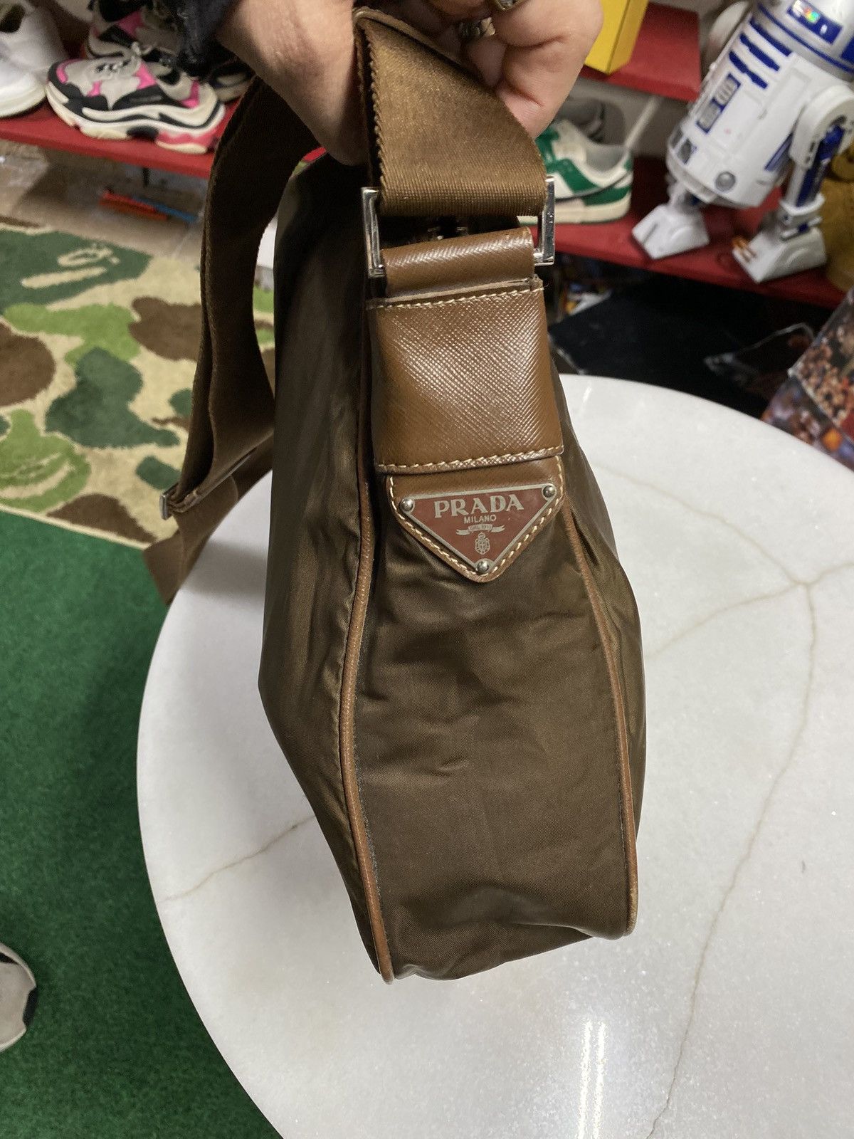 Prada Prada Vtg Brown Nylon Messenger Crossbody Bag Size ONE SIZE - 2 Thumbnail