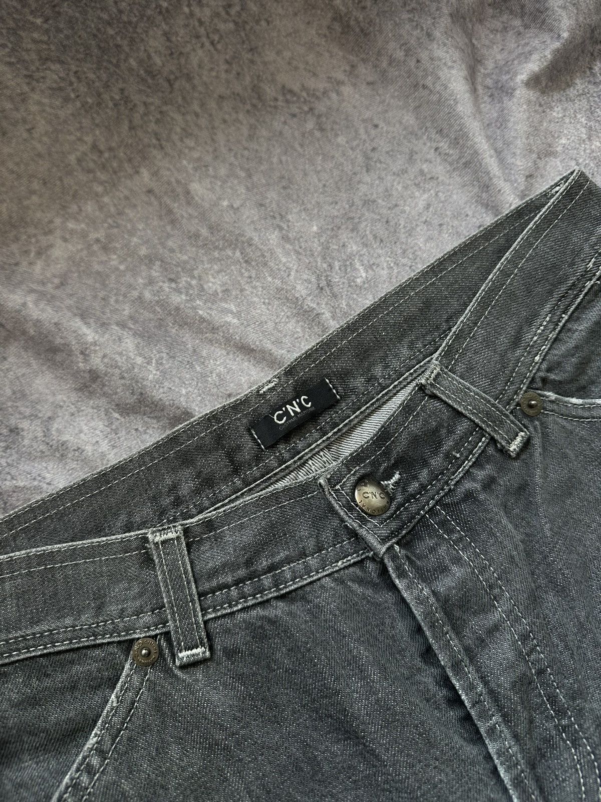Costume National C'N'C Costume National Gray Constracted Straight Leg Jeans Size US 30 / EU 46 - 12 Thumbnail