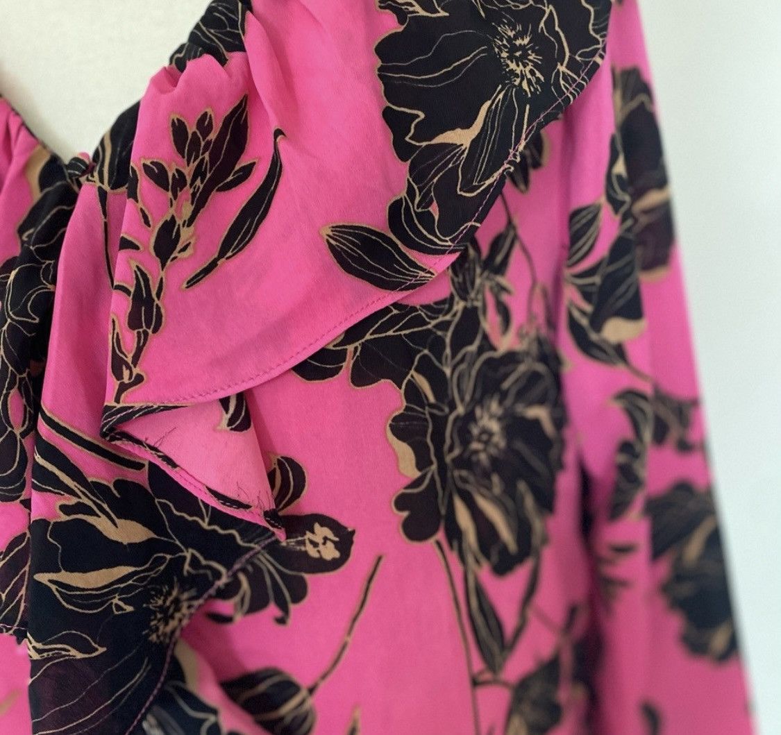 Other VICI HOT PINK FLORAL V NECK RUFFLED BLOUSE TOP Size M / US 6-8 / IT 42-44 - 11 Thumbnail