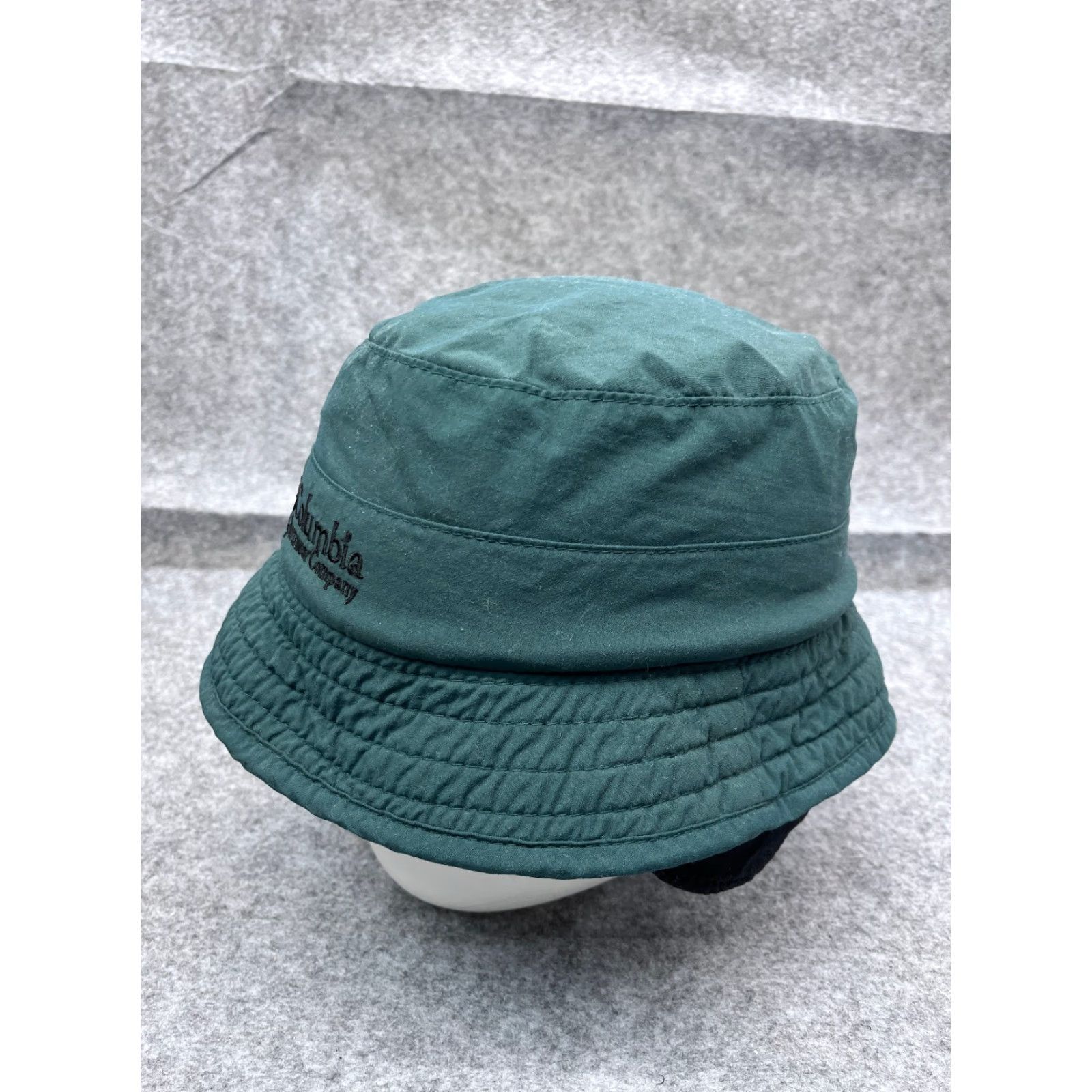 Vintage Columbia Bucket Hat Adult M Teal Cotton Poly Fleece Neck Flap Camp Made USA Unisex Adults Hat/Cap Fishing Outdoor Beach 90s Mens Size M / US 6-8 / IT 42-44 - 4 Thumbnail