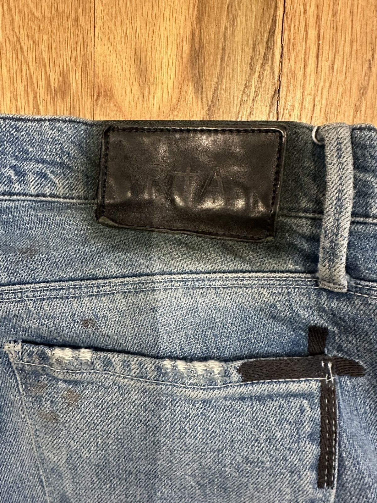 Rta Rta Silver Splatter Small Spell Blue Denim Jeans Size 31 Size US 31 - 4 Thumbnail