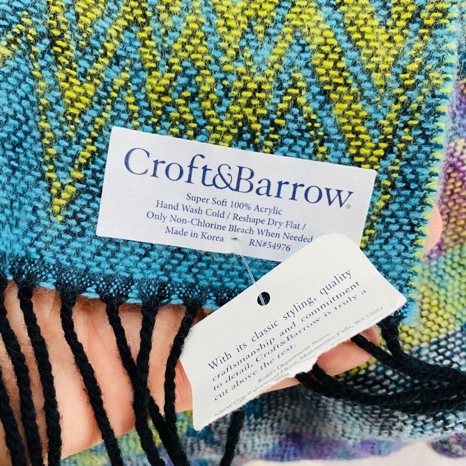 Croft & Barrow Croft & Barrow Colorful Chevron Scarf Fringe OFSM Size ONE SIZE - 4 Thumbnail