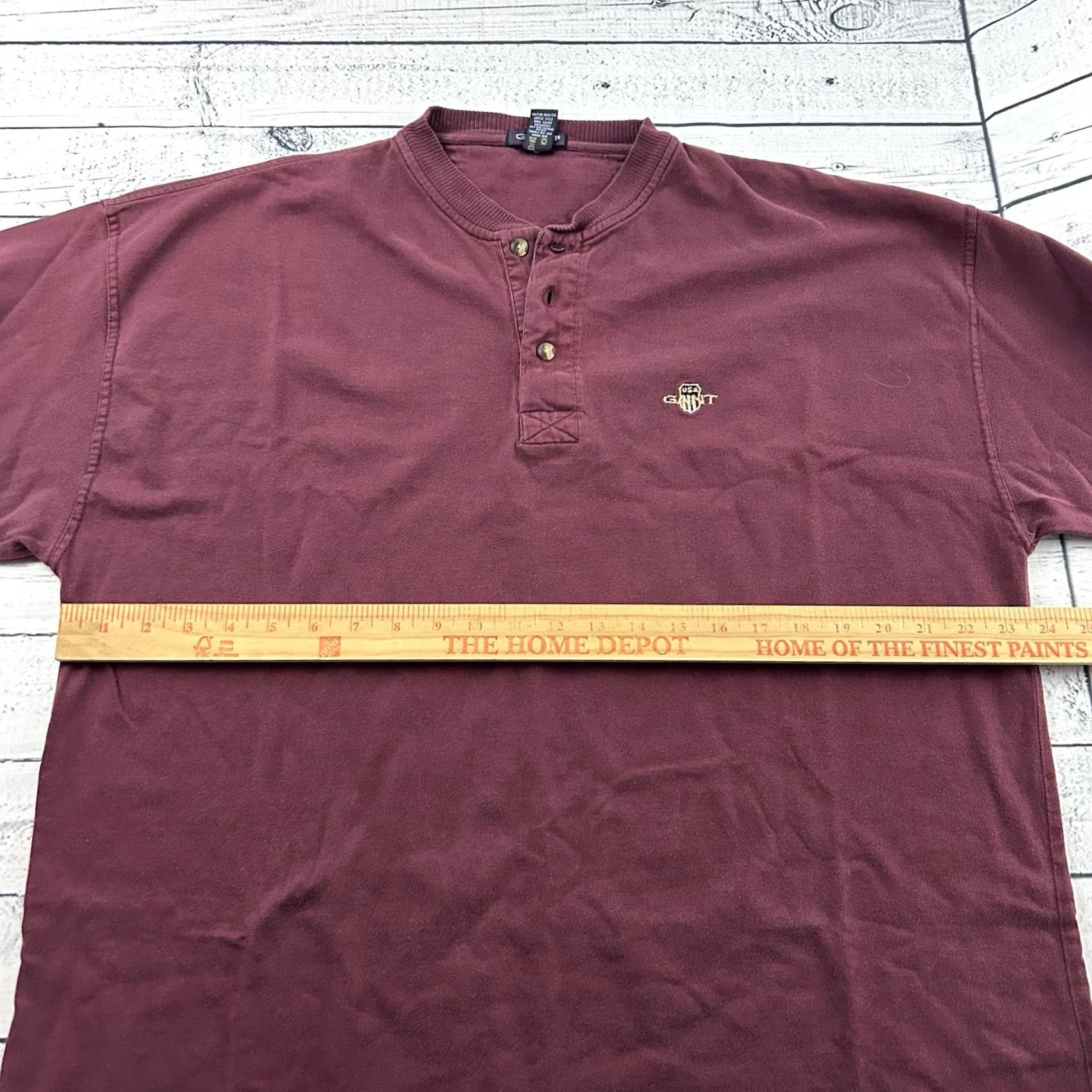Gant GANT Long Sleeve Button-Up Henley Shirt XL Mens Maroon Red Vintage Shirt Mens XL Henley Button-Up Sleeve Long Sleeve Size US XL / EU 56 / 4 - 6 Thumbnail