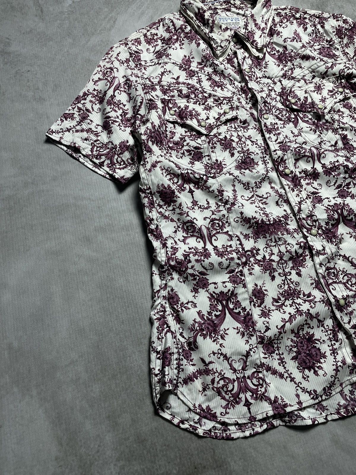 If Six Was Nine 2000’s NCFM - Floral Vkei Style Double Collar Button Shirt Size US M / EU 48-50 / 2 - 3 Thumbnail
