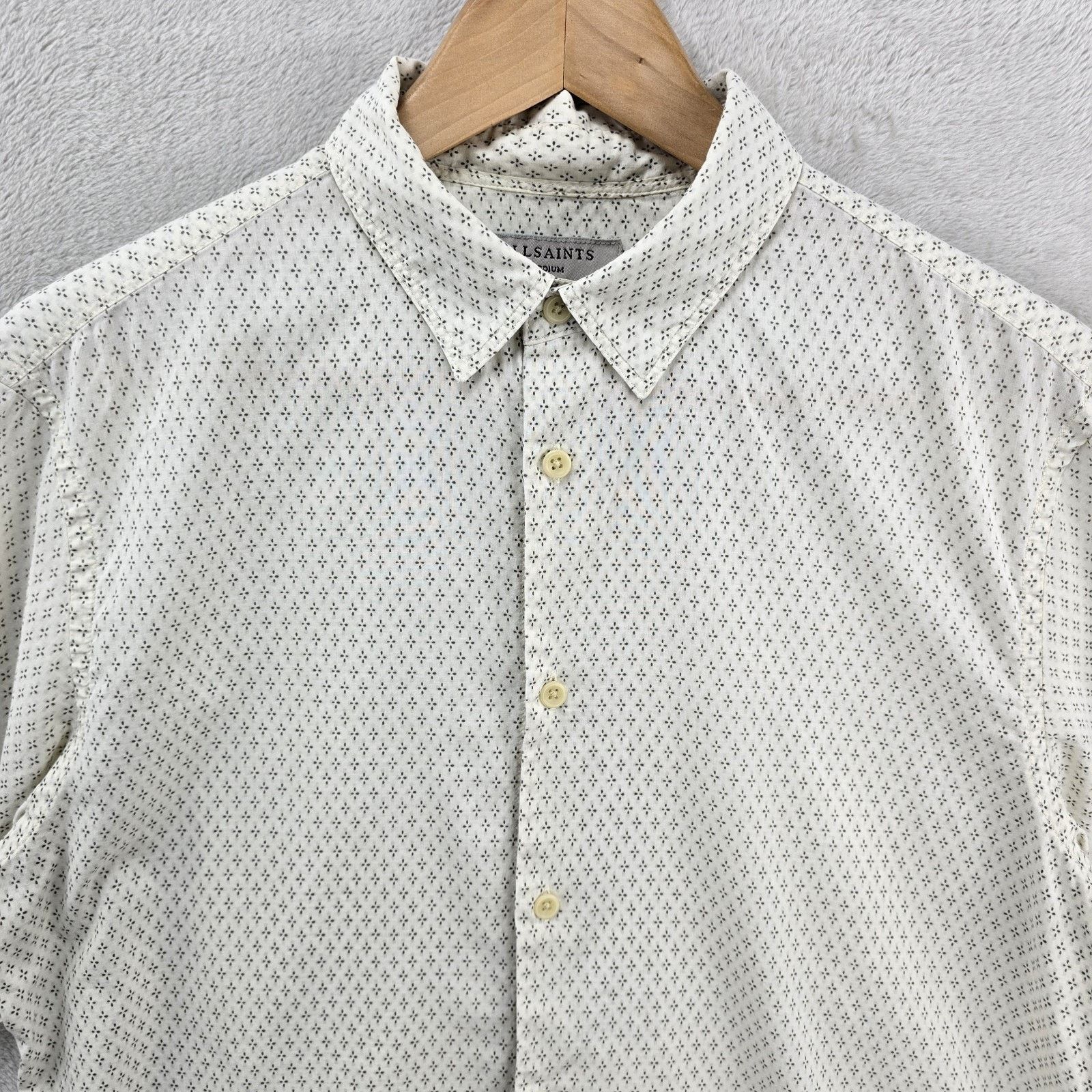 Allsaints AllSaints Shirt Mens Medium Nissen Short Sleeve Button Down Size US M / EU 48-50 / 2 - 2 Thumbnail