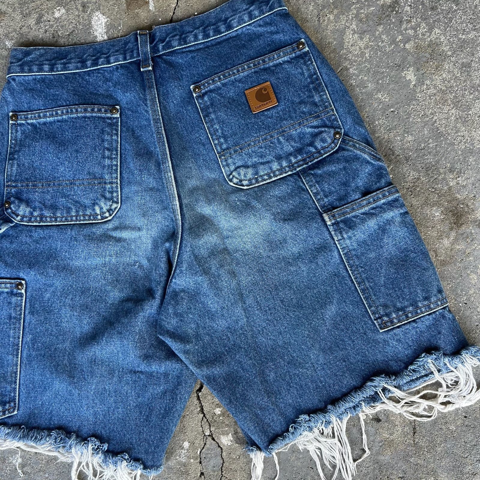Carhartt × Vintage Carhartt denim blue jean double knee work carpenter shorts Size US 29 - 5 Thumbnail