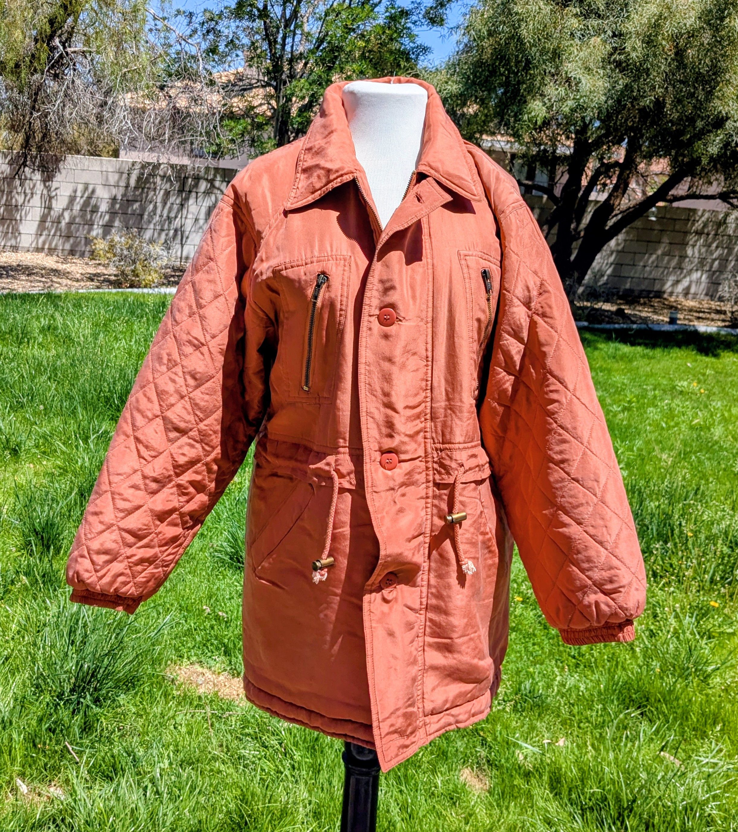 Other Vintage Silk Mongo Jacket Womens XS Persimmon Parka Coat Size XS / US 0-2 / IT 36-38 - 1 Thumbnail
