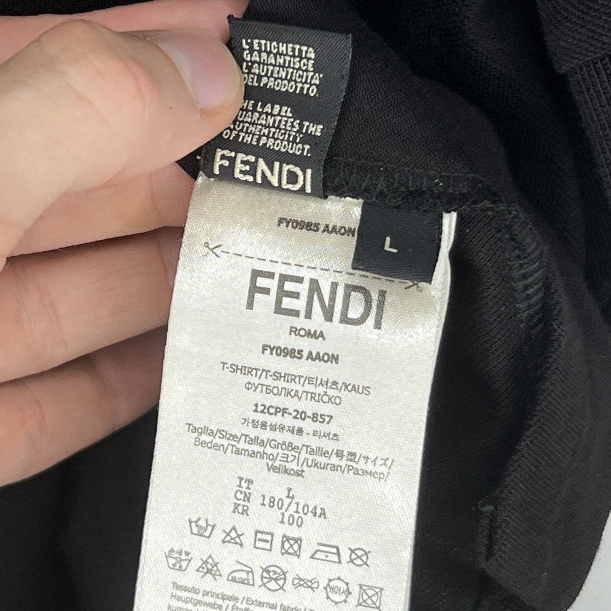 Fendi Fendi - Piqué Polo Shirt Black Size US L / EU 52-54 / 3 - 12 Thumbnail