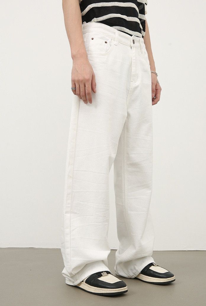 Designer × Japanese Brand White straight-leg casual jeans Size US 32 / EU 48 - 5 Thumbnail