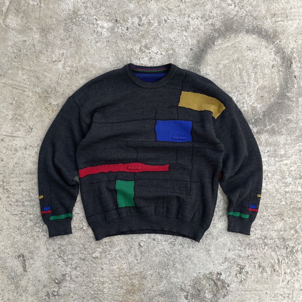 Vintage Vintage Knit Sweater Y2K Abstract Logo Style USA 90s Y2K Size US M / EU 48-50 / 2 - 1 Thumbnail