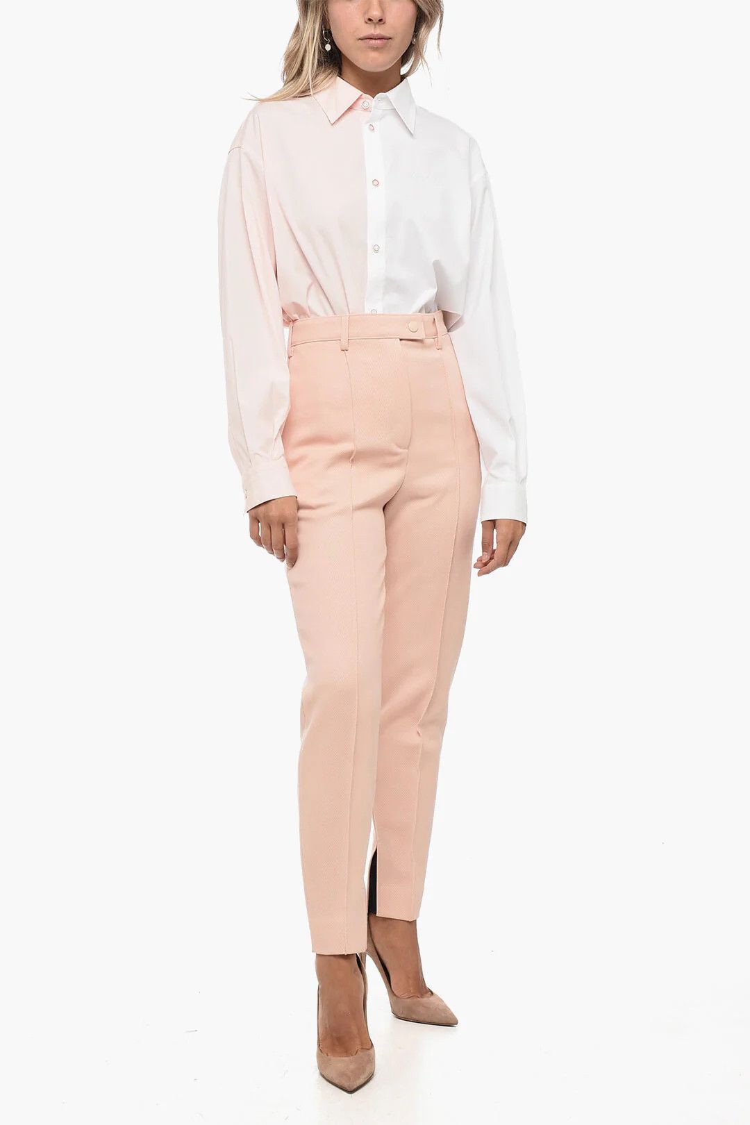 Prada og1mm0426 Wool Twill Pant in Pink Size 27" / US 4 / IT 40 - 5 Thumbnail