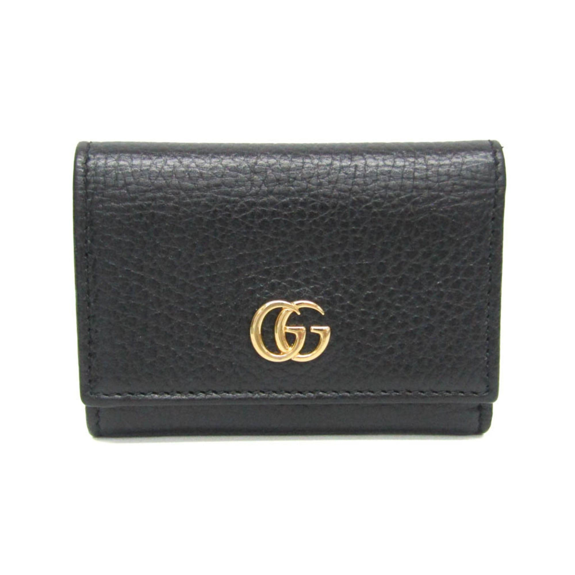 Gucci Gucci PETITE MARMONT 644407 Women's Leather Wallet (tri-fold) Black Size ONE SIZE - 1 Thumbnail