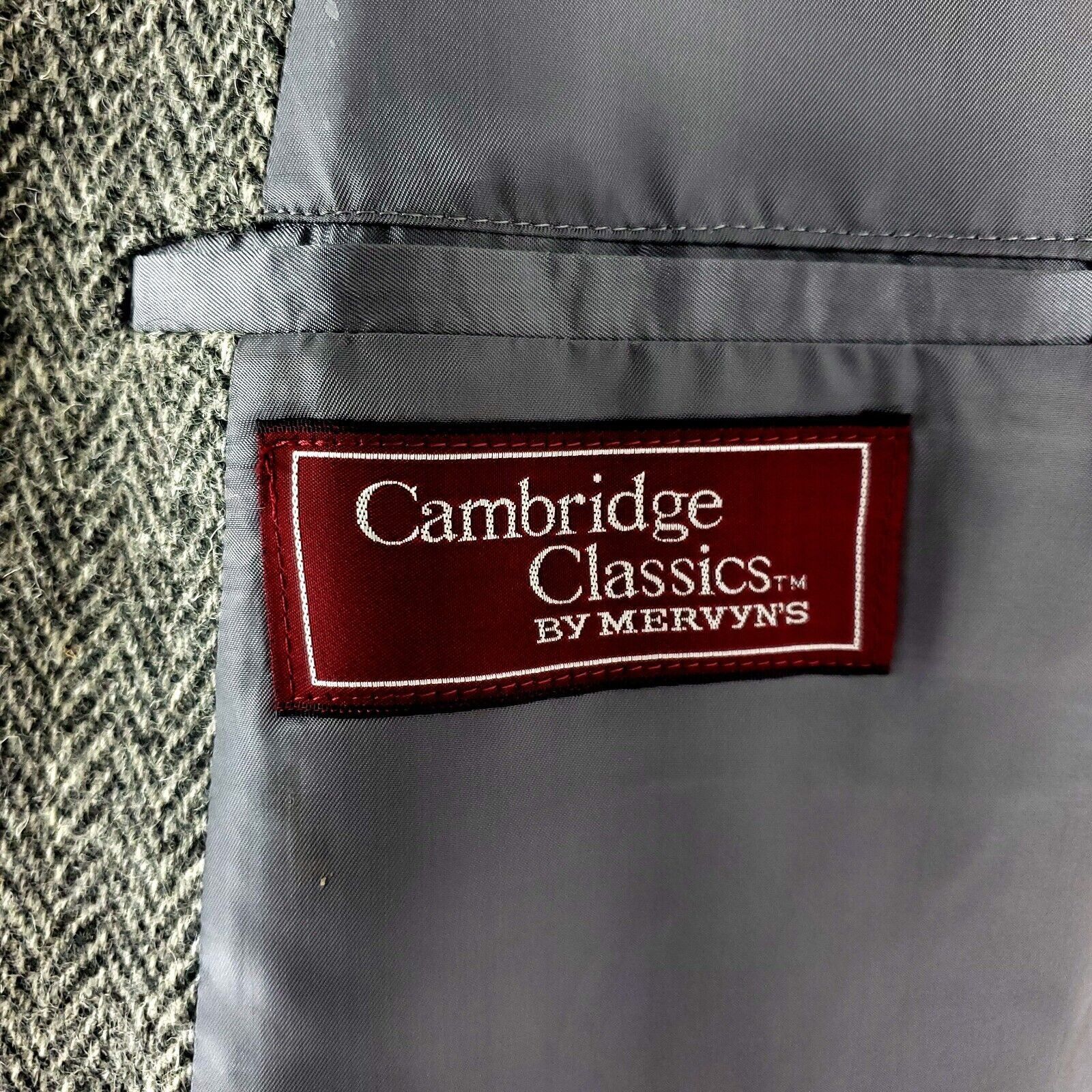 Vintage Cambridge Classics Tweed Wool 2 Leather Button Sport Coat 42 Size 42L - 8 Thumbnail