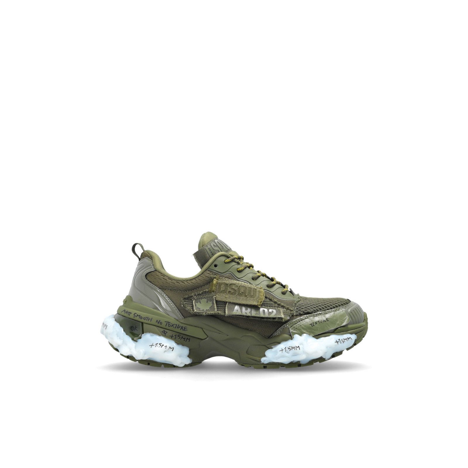 DSQUARED2 Faster Green Fabric Sneakers New And Authentic (M