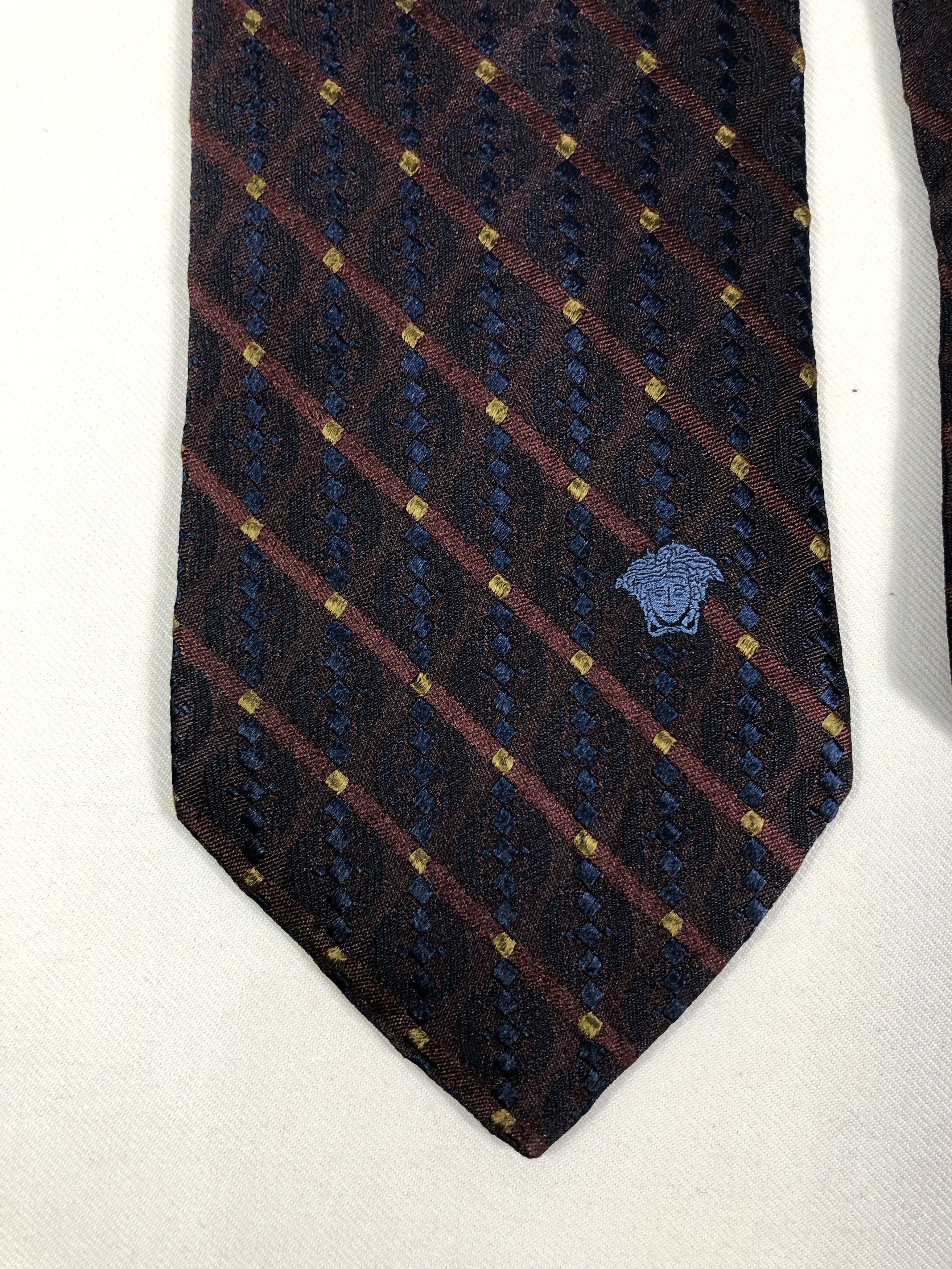 Versace Rare Versace Medusa Silk Tie Made in Italy Size ONE SIZE - 4 Thumbnail