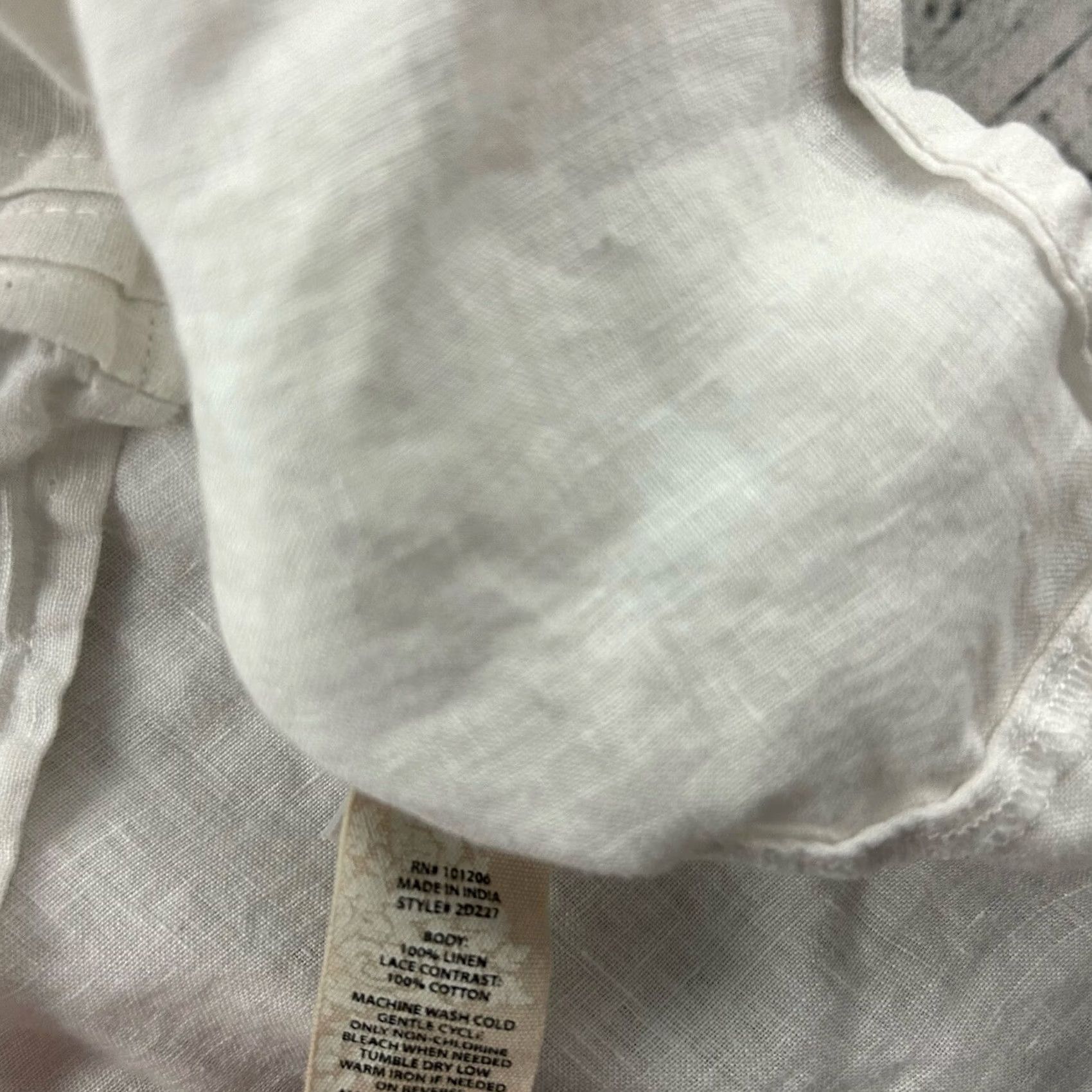 Soft Surroundings Soft Surroundings Shirt Women's Small White Long Sleeve Linen Button-Up Collared Size S / US 4 / IT 40 - 5 Thumbnail