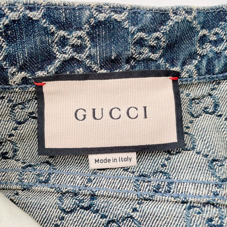 Gucci Gucci Classic double G jacquard cotton denim skirt 2504-Nex Size 24" / US 00 / IT 34 - 6 Thumbnail