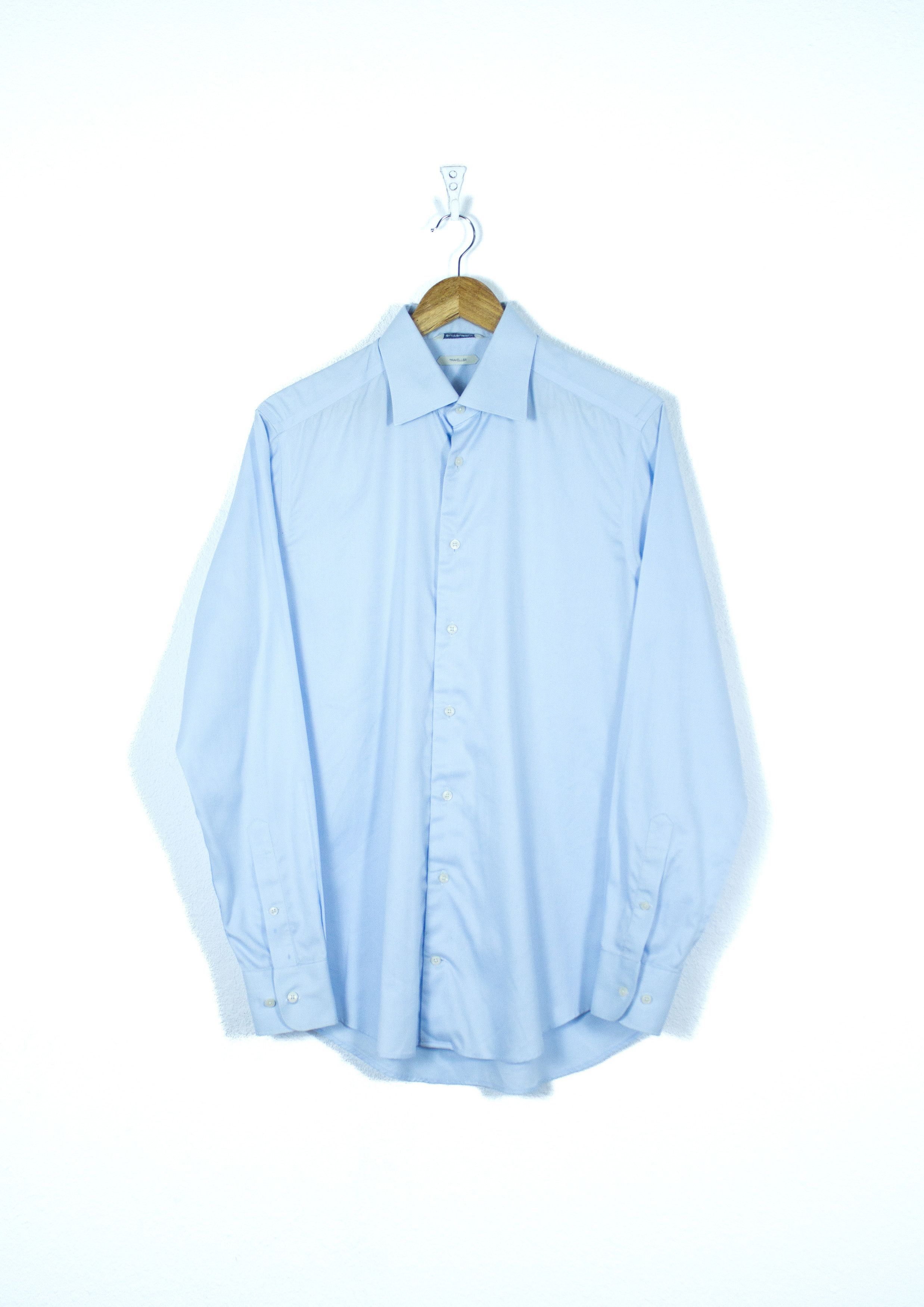 Suitsupply Suitsupply Blue Traveller Cotton Formal Shirt Size US L / EU 52-54 / 3 - 1 Thumbnail