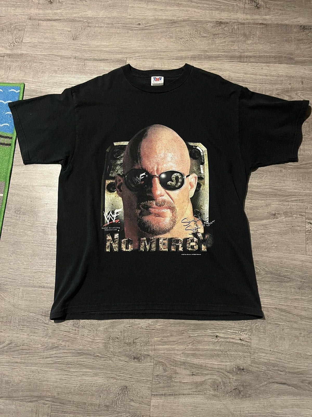 image of Vintage 1998 Stone Cold No Mercy in Black, Men's (Size XL)