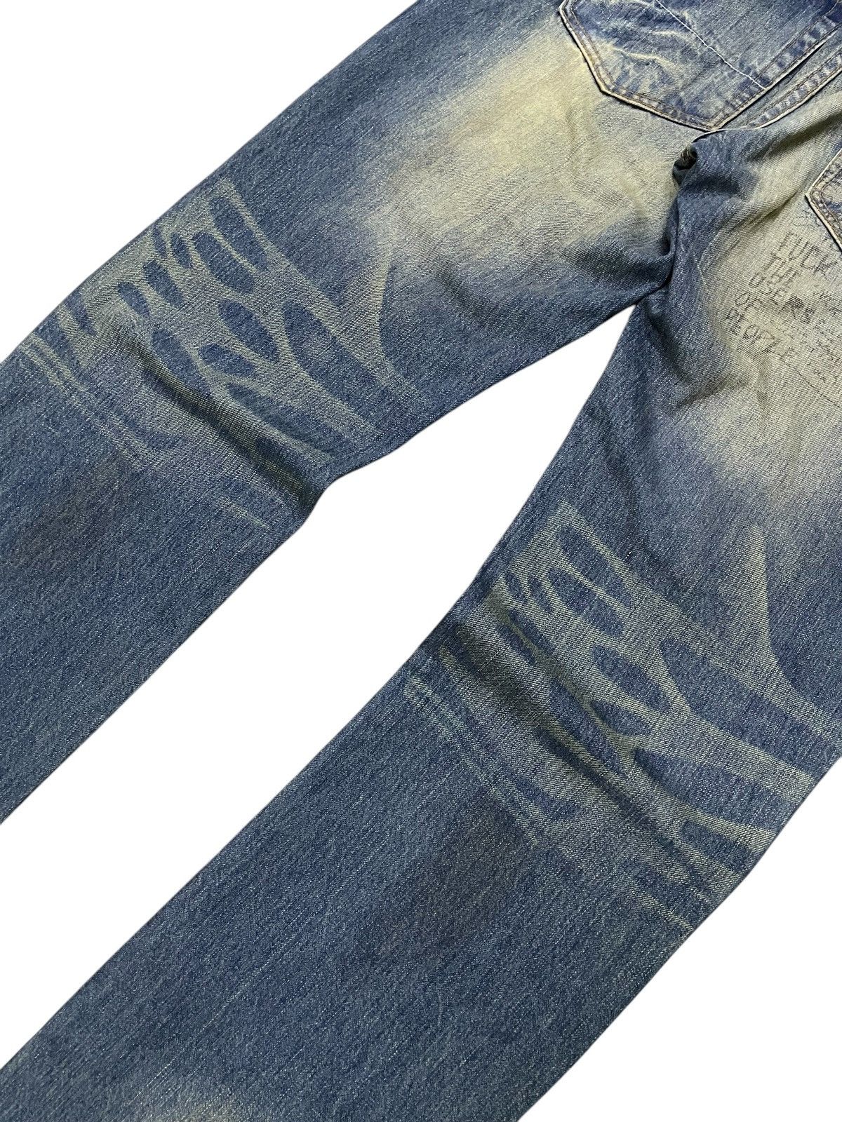 GOSTAR DE FUGA × Hysteric Glamour × Japanese Brand TuoGu Poems Muddy Wash Embroidered Jeans Size US 30 / EU 46 - 16 Thumbnail