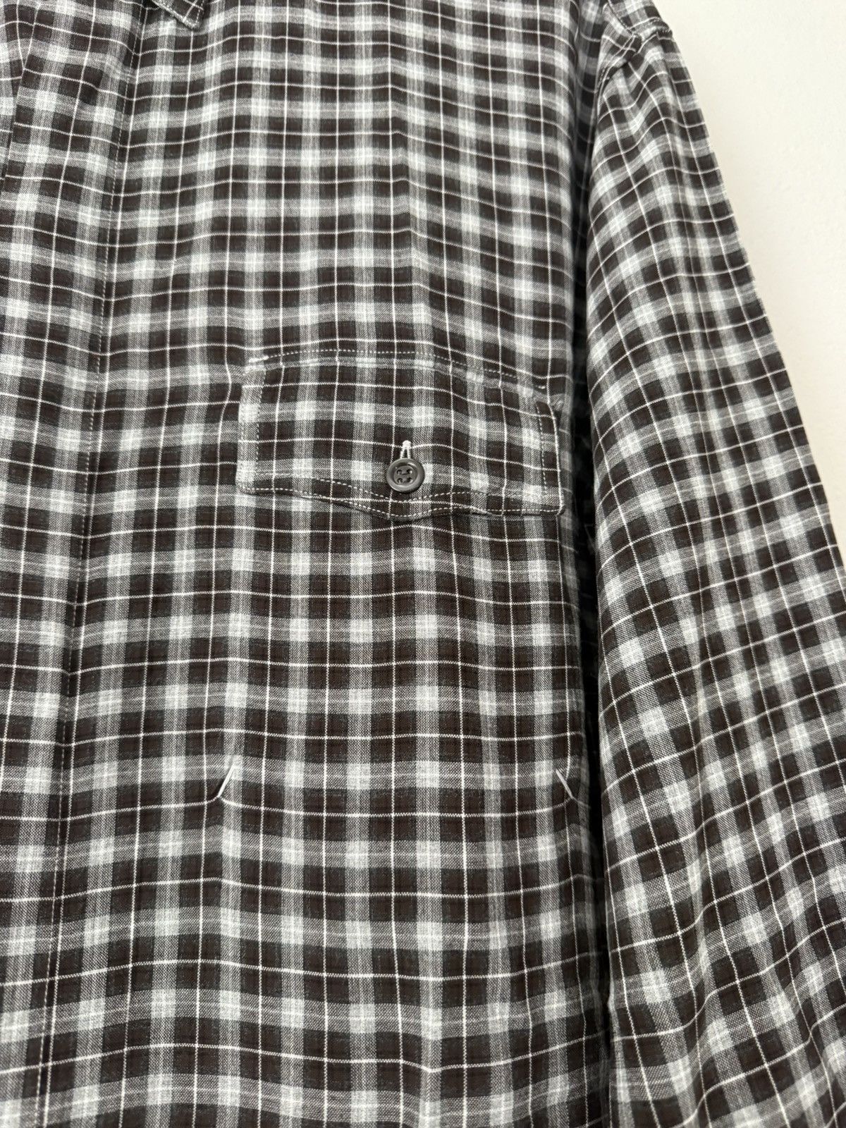 Dior Dior Grey Checkered Cotton Shirt with Chest Pockets Size US L / EU 52-54 / 3 - 7 Thumbnail
