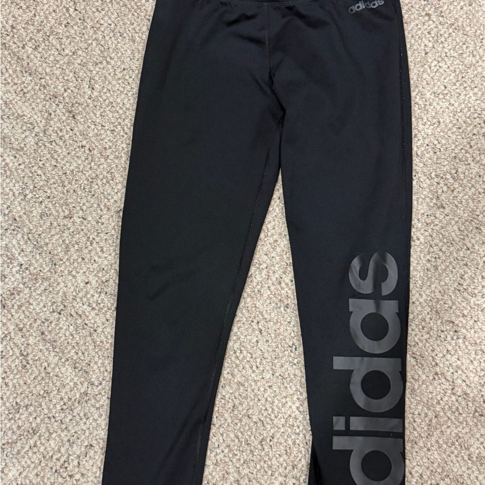 Adidas Adidas Climalite Black High Rise Graphic Leggings - Sz Med Size 30" / US 8 / IT 44 - 1 Thumbnail