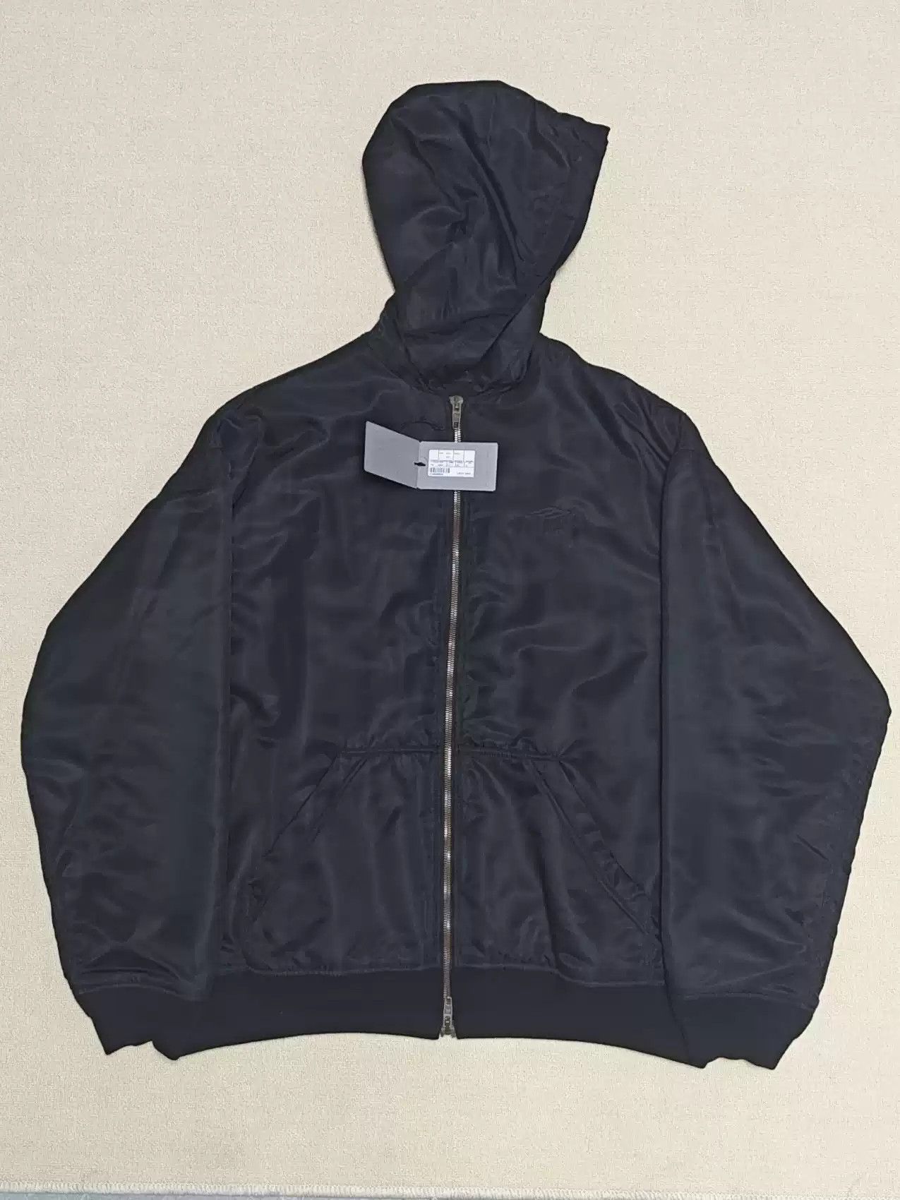 image of Balenciaga 22Fw 3Bsports Embroidered Bomber Cotton Jacket in Black, Men's (Size XS)